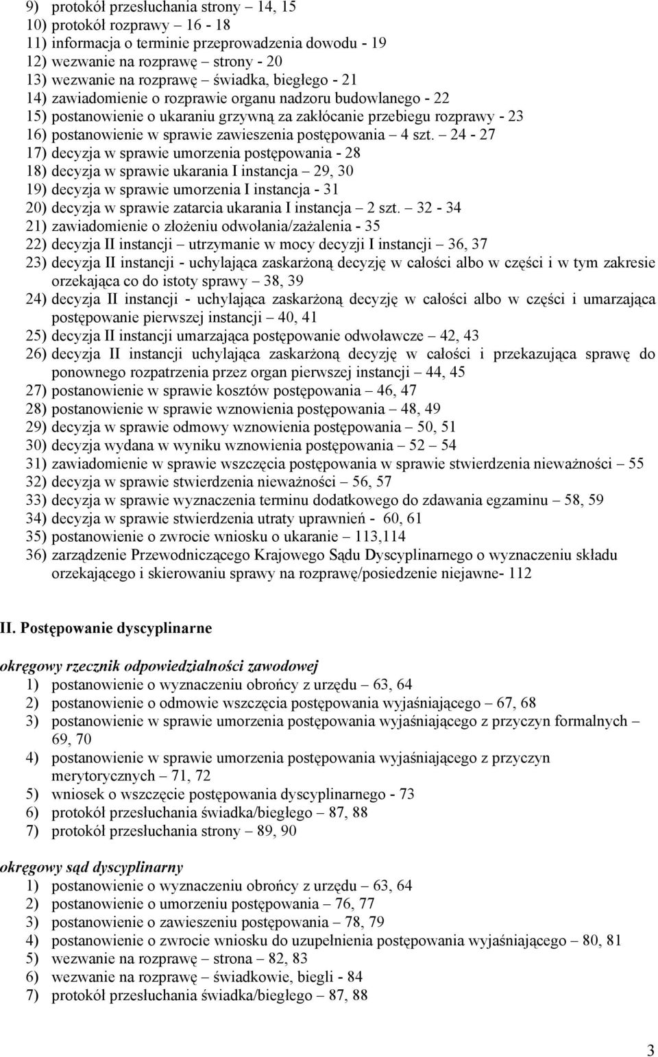 postępowania 4 szt.