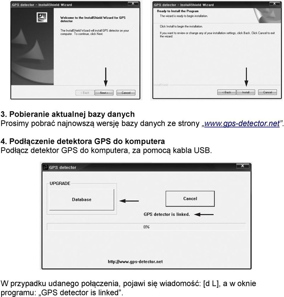 Podłączenie detektora GPS do komputera Podłącz detektor GPS do komputera, za