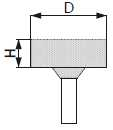 Oznaczenia ŚCIERNICE TRZPIENIOWE WALCOWE Wymiary 52A [ D ] Średnica 5-50 mm [ H ] Wysokość 8-50 mm [ S ] (Trzpień) Średnica 3-8 mm [ L ] (Trzpień) Długość 25-40 mm [ D x H / S x L ] Dodatkowe
