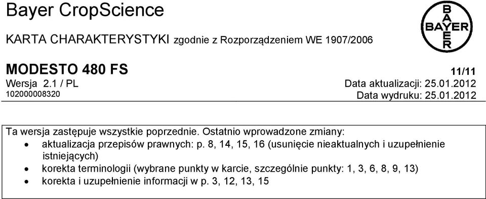 8, 14, 15, 16 (usunięcie nieaktualnych i uzupełnienie istniejących) korekta