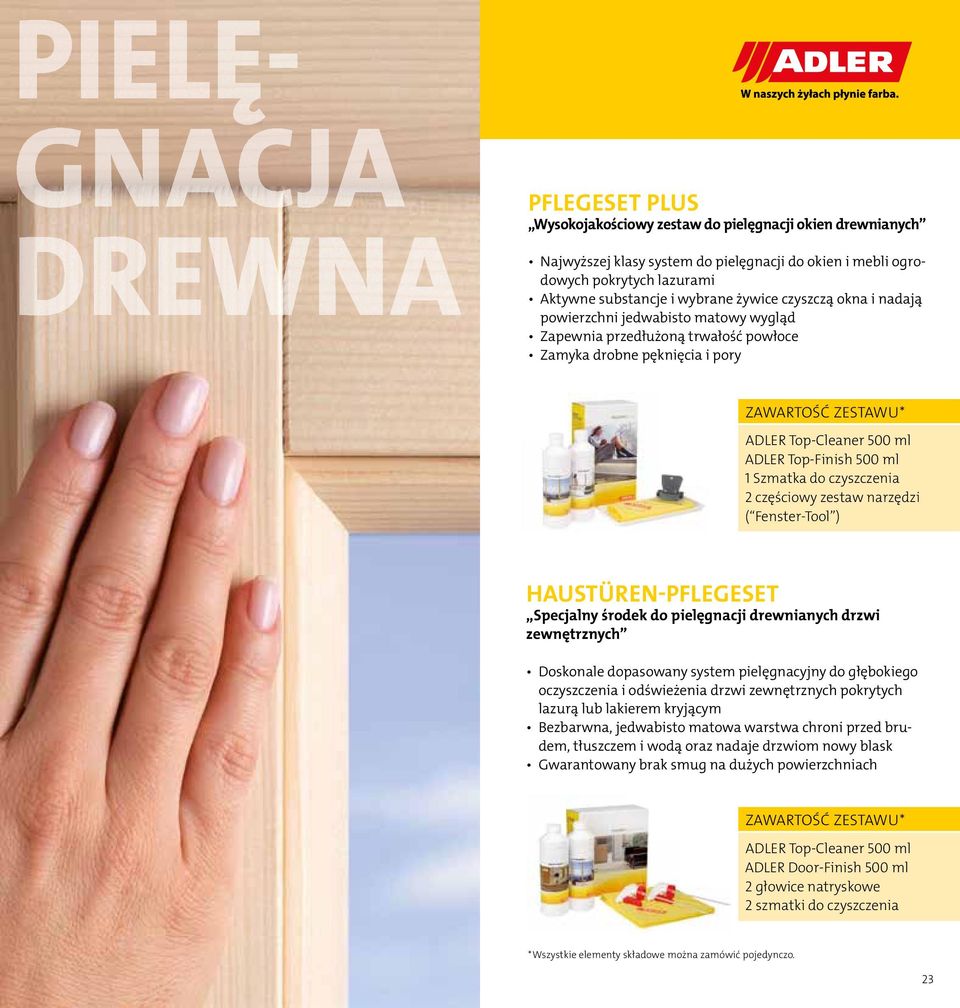 Top-Finish 500 ml 1 Szmatka do czyszczenia 2 częściowy zestaw narzędzi ( Fenster-Tool ) HAUSTÜREN-PFLEGESET Specjalny środek do pielęgnacji drewnianych drzwi zewnętrznych Doskonale dopasowany system