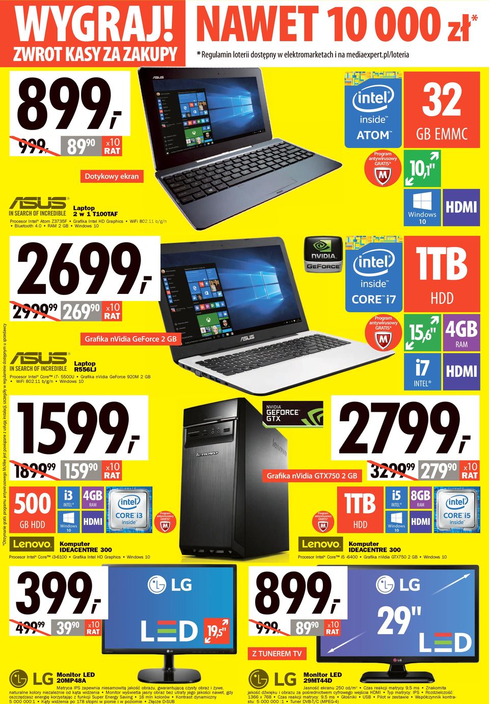 HDD GIS Procesor Intel Core i7-5500u Graﬁka nvidia GeForce 920M 2 GB WiFi 802.