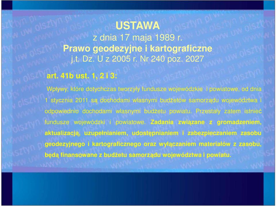 województwa i odpowiednio dochodami własnymi budŝetu powiatu. Przestały zatem istnieć fundusze wojewódzki i powiatowe.