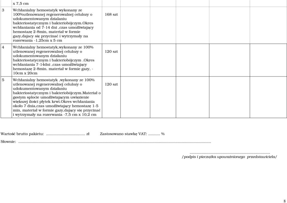 celulozy o udokumentownym dziłniu bkteriosttycznym i bkteriobójczym.okres wchłnini 7-14dni,czs umoŝliwijący hemostzę 2-8min.