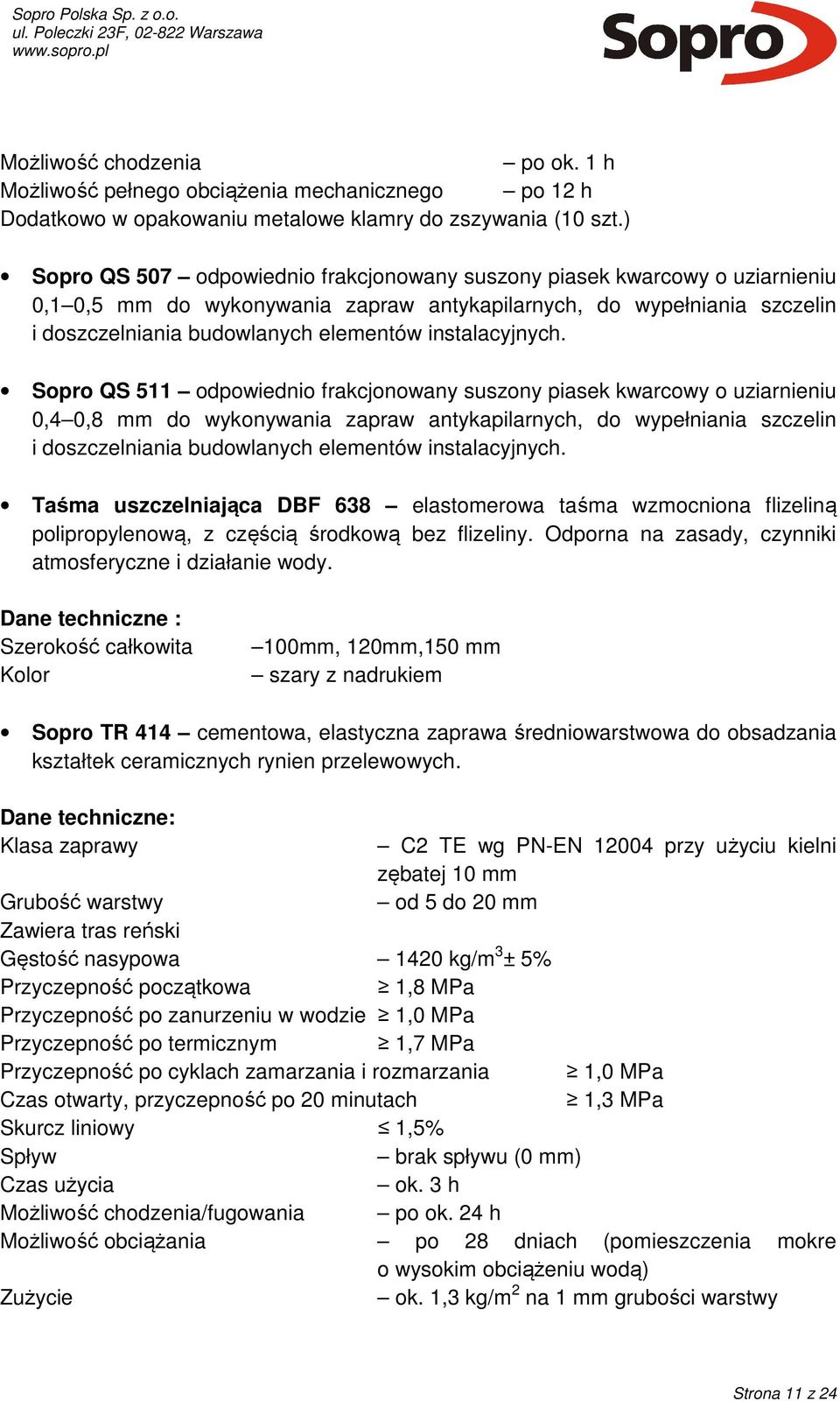 instalacyjnych.