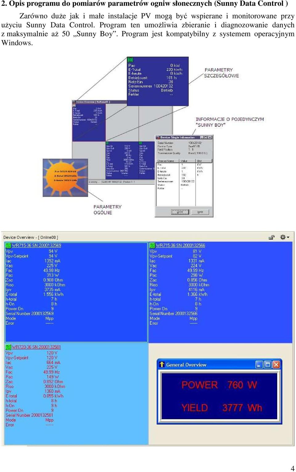 użyciu Sunny Data Control.