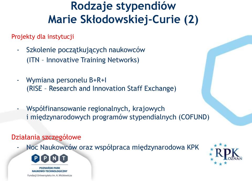 Research and Innovation Staff Exchange) - Współfinansowanie regionalnych, krajowych i