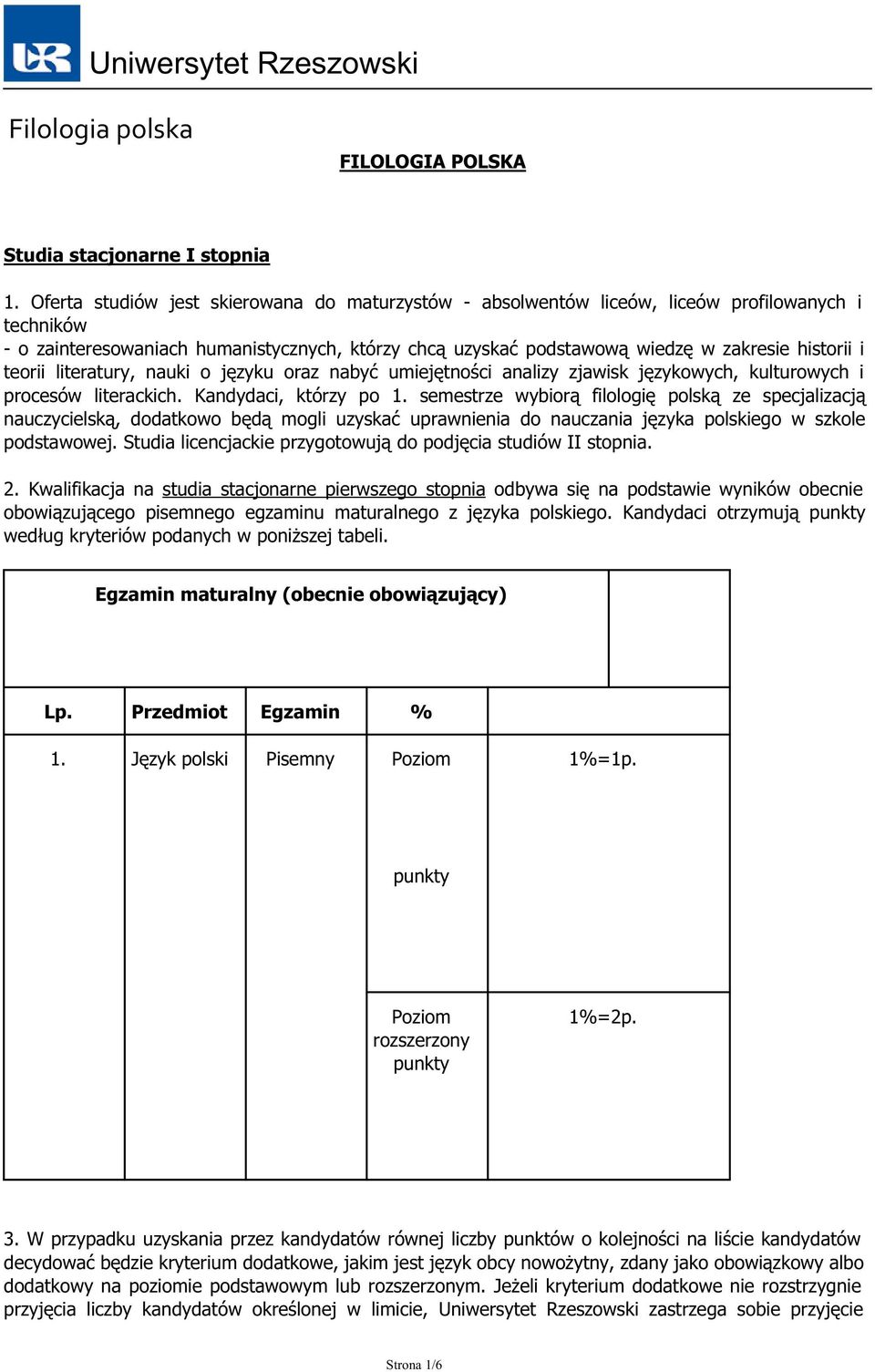 teorii literatury, nauki o języku oraz nabyć umiejętności analizy zjawisk językowych, kulturowych i procesów literackich. Kandydaci, którzy po 1.