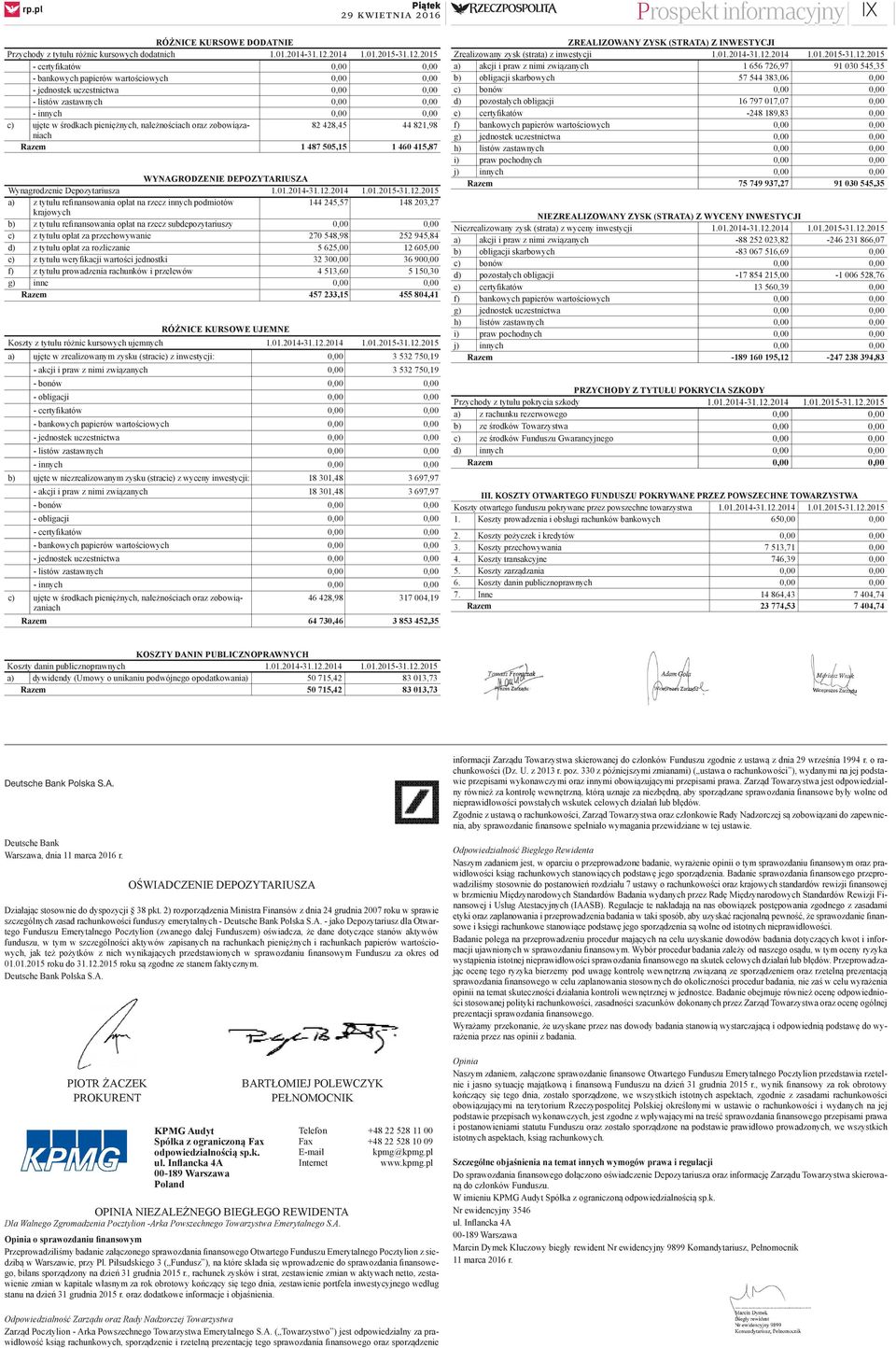 2015 - certyfikatów - jednostek uczestnictwa - listów zastawnych - innych c) ujęte w środkach pieniężnych, należnościach oraz zobowiązaniach 82 428,45 44 821,98 Razem 1 487 505,15 1 460 415,87
