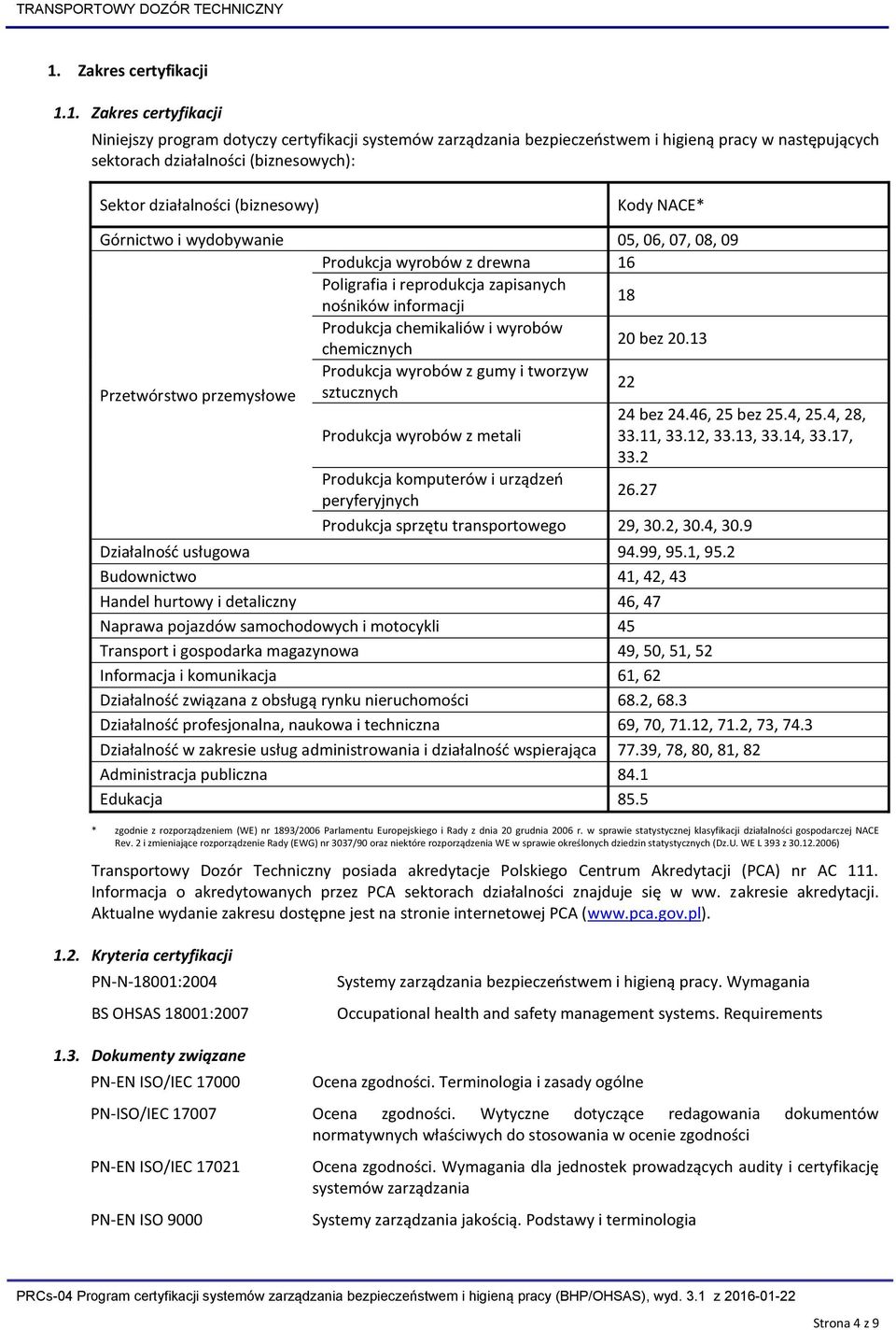 wyrobów chemicznych 20 bez 20.13 Produkcja wyrobów z gumy i tworzyw Przetwórstwo przemysłowe sztucznych 22 24 bez 24.46, 25 bez 25.4, 25.4, 28, Produkcja wyrobów z metali 33.11, 33.12, 33.13, 33.