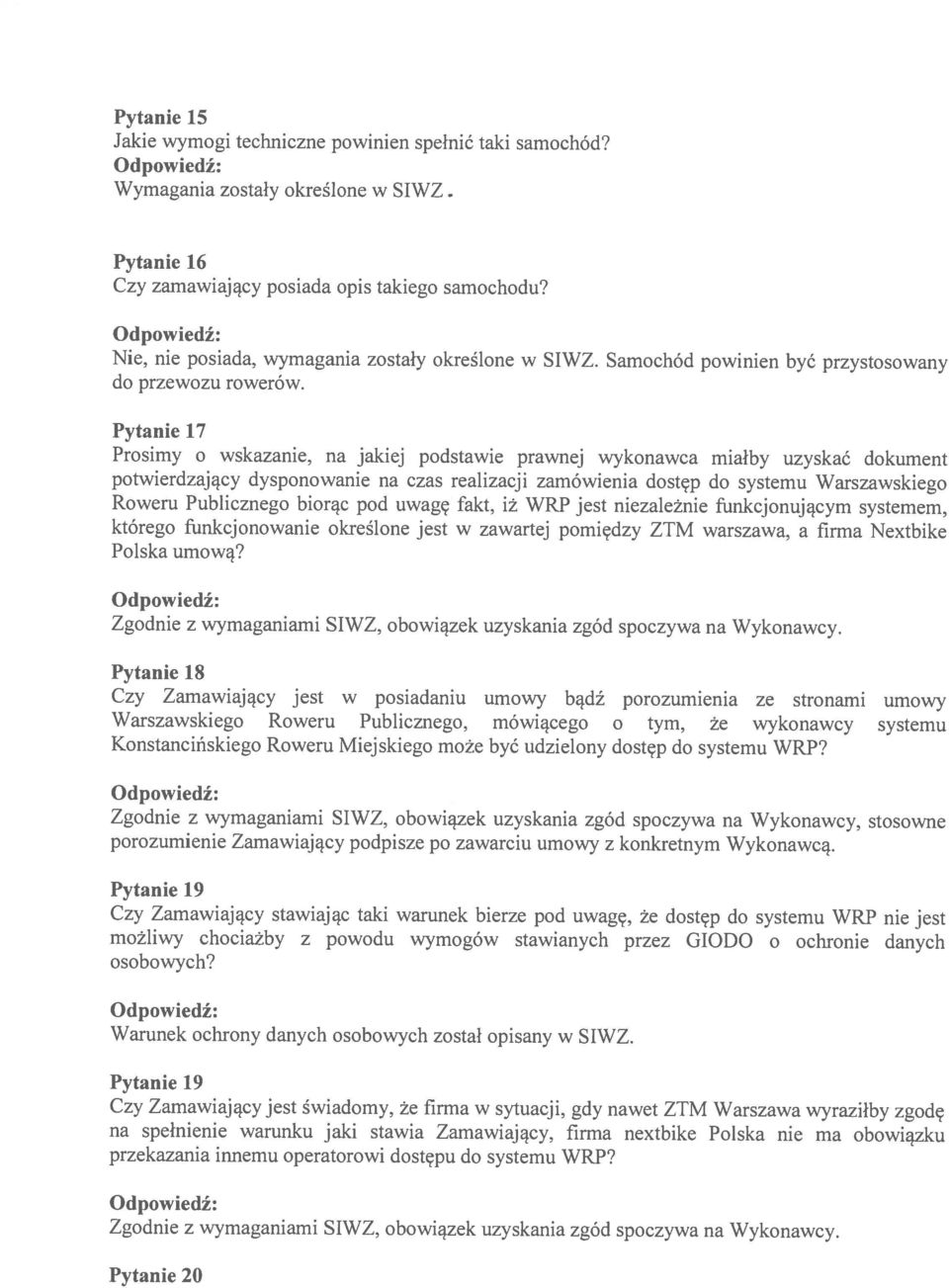 przekazania innemu operatorowi dostępu do systemu WRP?