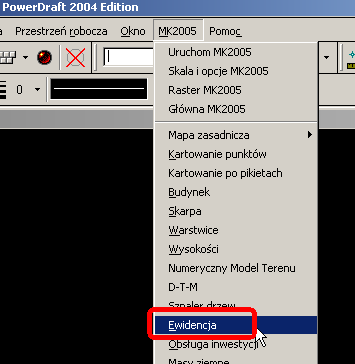Uruchomić program MK2005 Ustawić