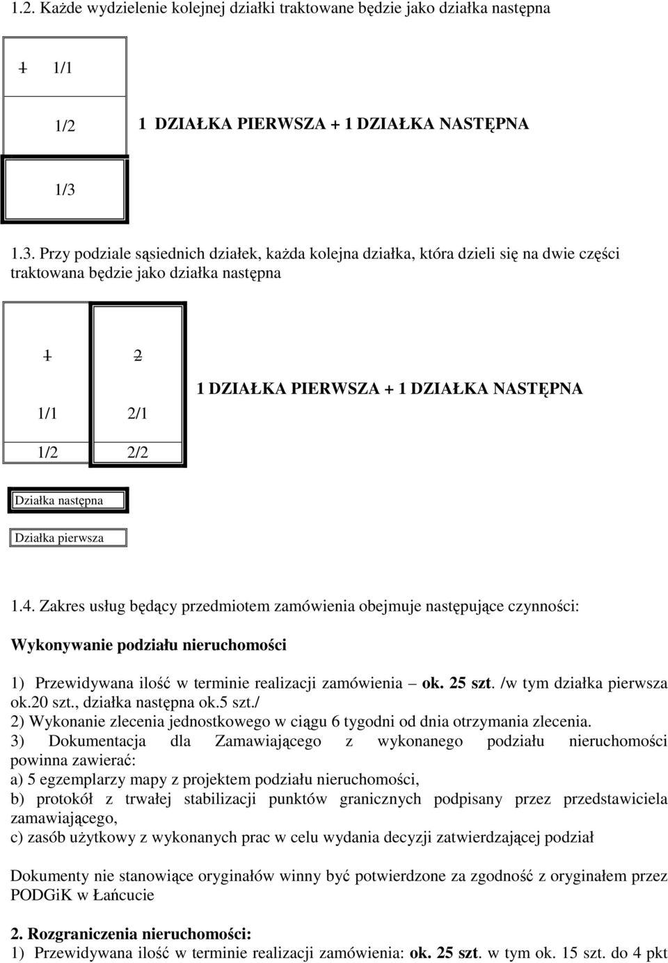Działka następna Działka pierwsza 1.4.