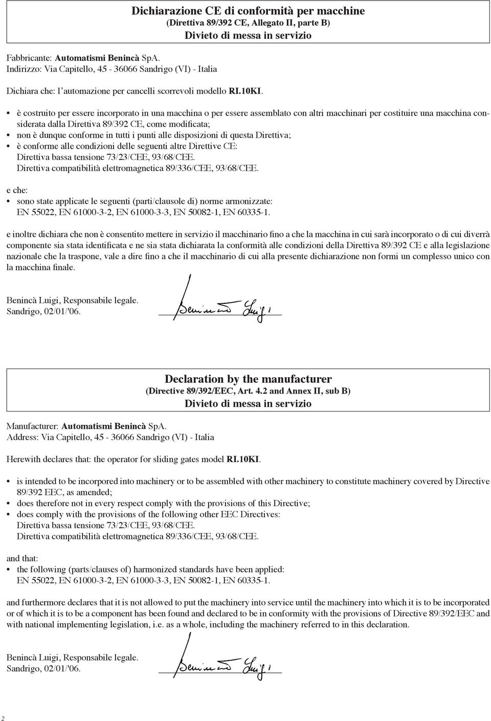 lʼautomazione per cancelli scorrevoli modello RI.10KI.