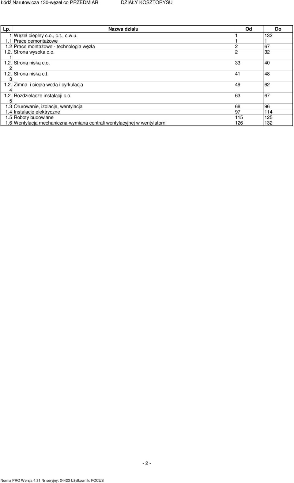 2. Rozdzielacze instalacji c.o. 7 1. Orurowanie, izolacje, wentylacja 8 9 1. Instalacje elektryczne 97 11 1. Roboty budowlane 11 12 1.