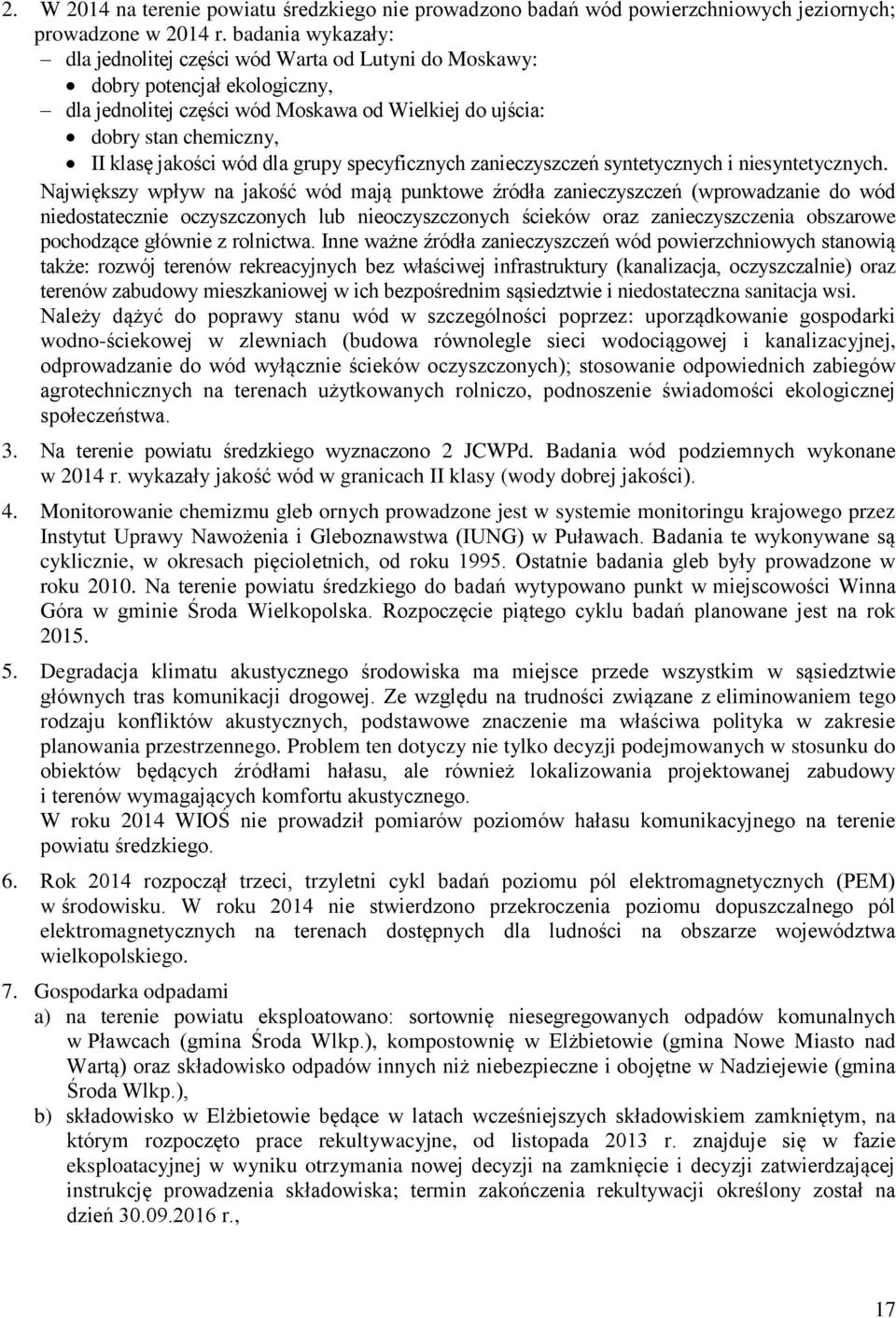 wód dla grupy specyficznych zanieczyszczeń syntetycznych i niesyntetycznych.