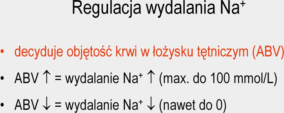 (ABV) ABV = wydalanie Na + (max.