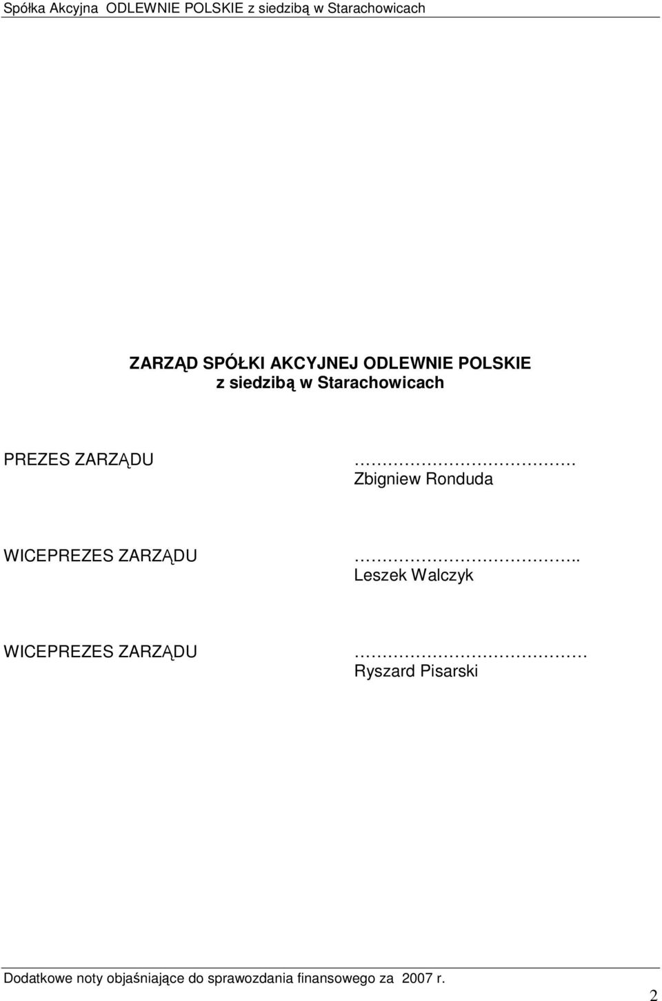 Zbigniew Ronduda WICEPREZES ZARZĄDU.