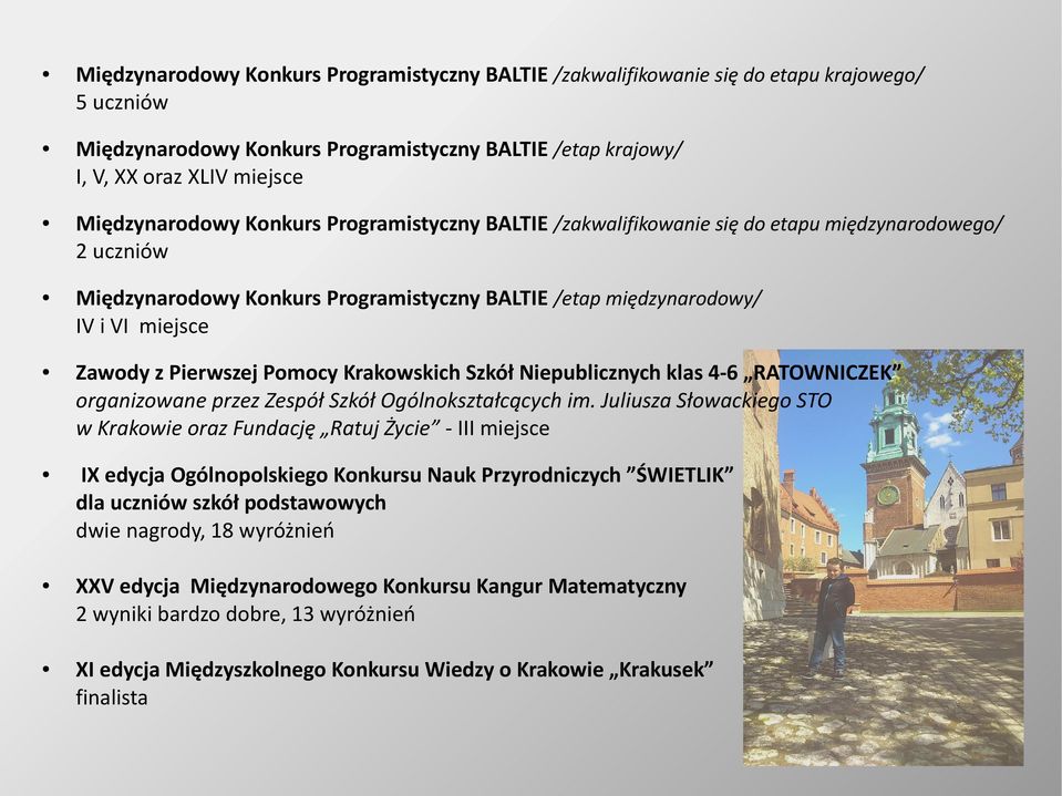 Pierwszej Pomocy Krakowskich Szkół Niepublicznych klas 4-6 RATOWNICZEK organizowane przez Zespół Szkół Ogólnokształcących im.