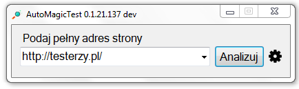 Przewodnik użytkownika (instrukcja) AutoMagicTest 0.1.21.137 1. Wprowadzenie Aplikacja AutoMagicTest to aplikacja wspierająca testerów w testowaniu i kontrolowaniu jakości stron poprzez ich analizę.