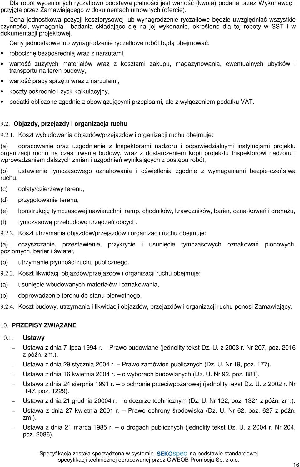 dokumentacji projektowej.