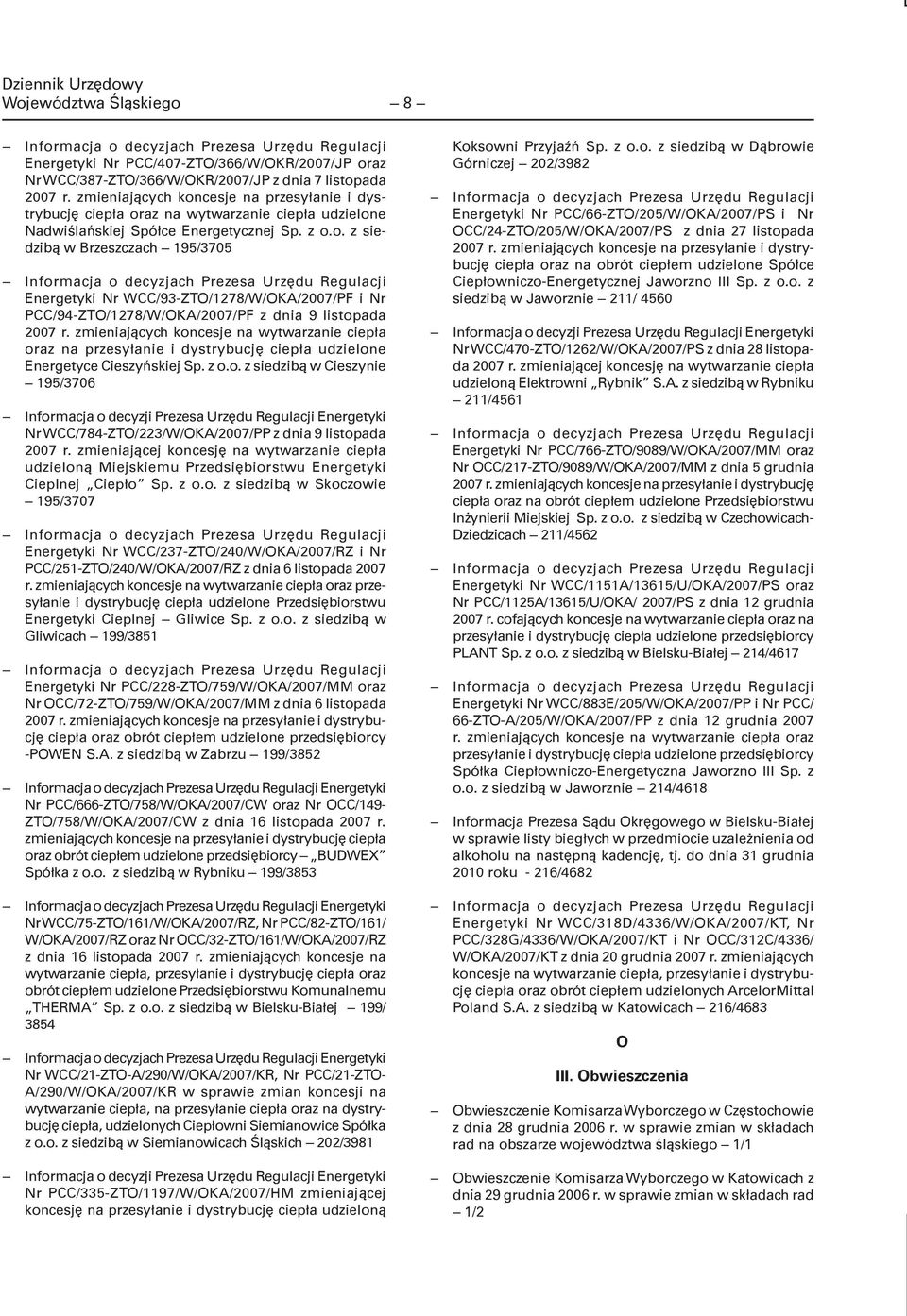 cesje na przesyłanie i dystrybucję ciepła or