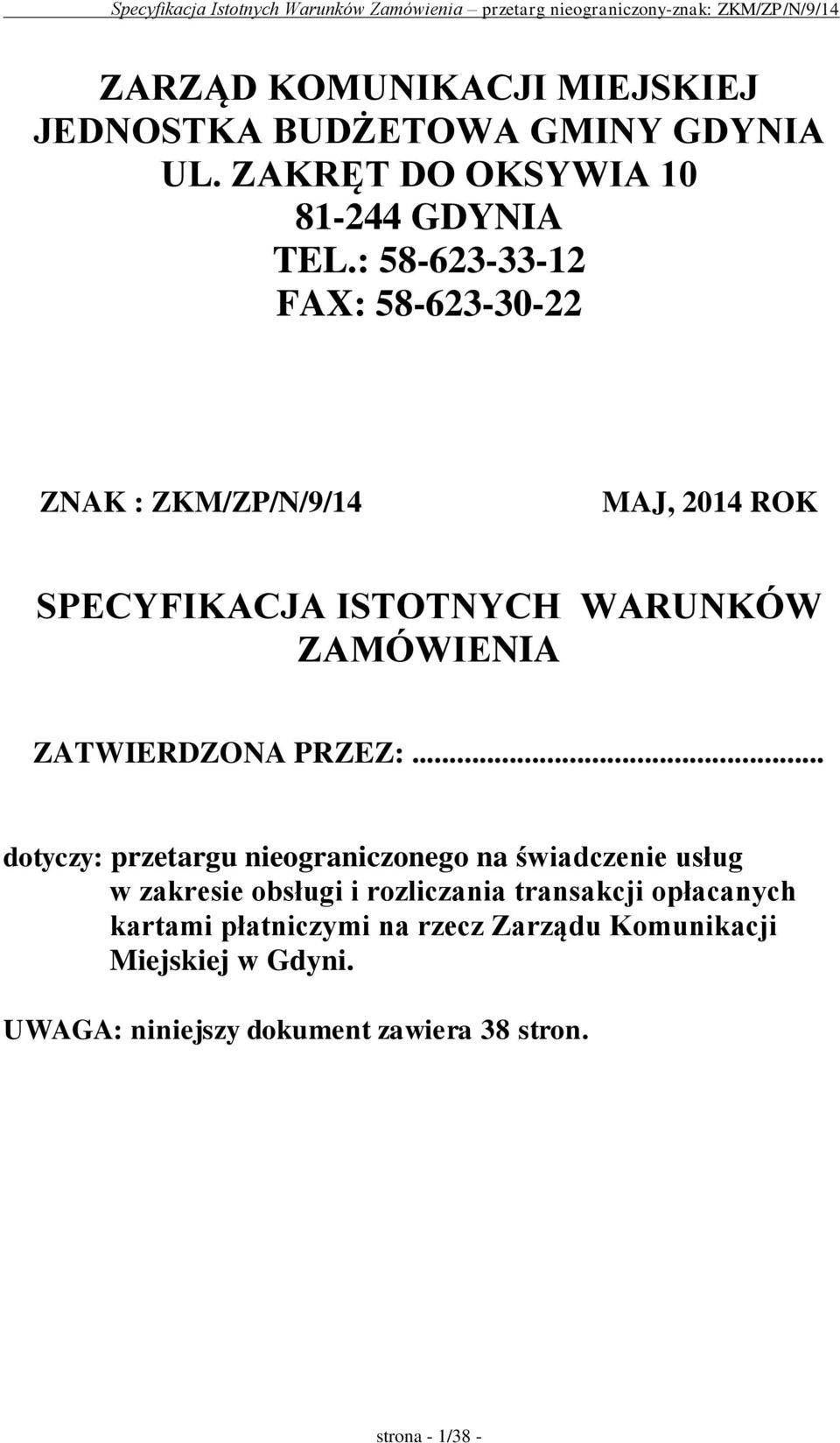 ZATWIERDZONA PRZEZ:.