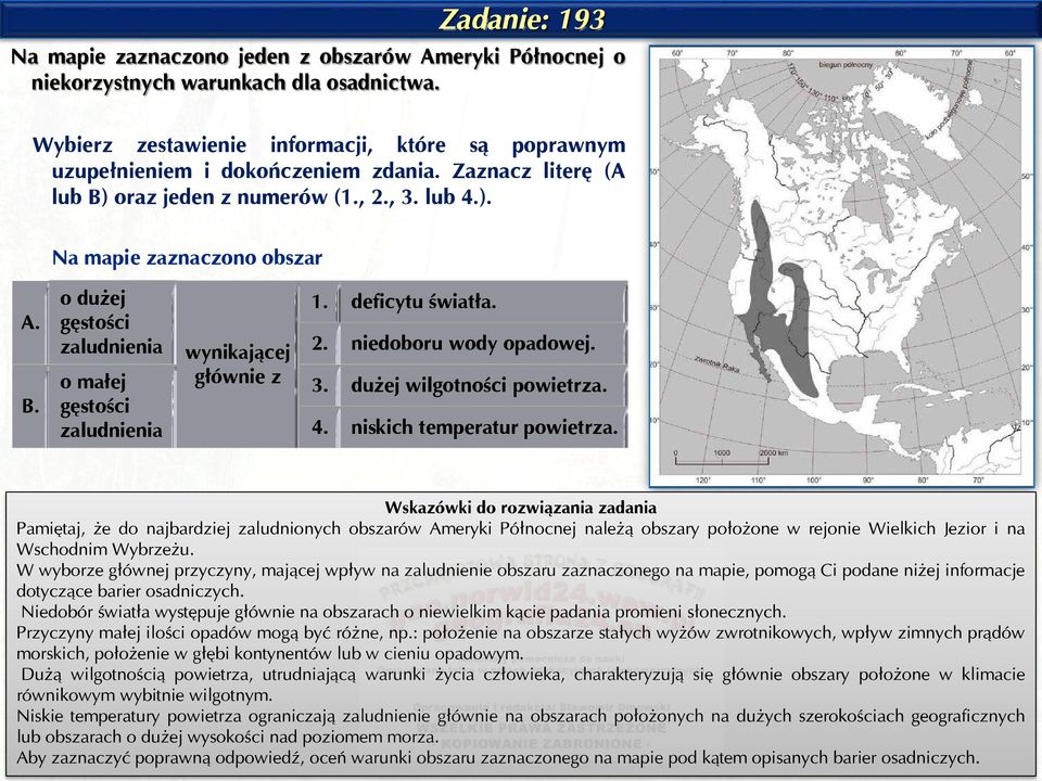 2. niedoboru wody opadowej. 3. dużej wilgotności powietrza. 4. niskich temperatur powietrza.