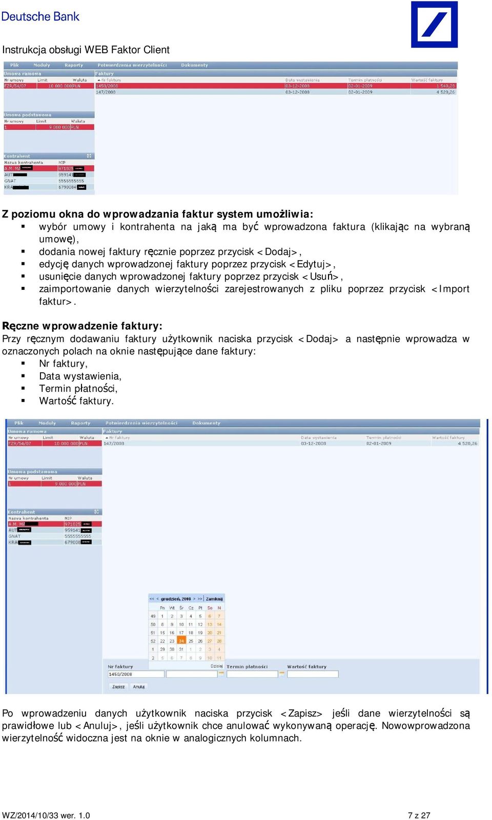 przycisk <Import faktur>.