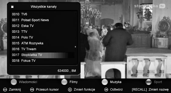 Ważne: opcja EPG umożliwia również bezpośredni zapis programu do funkcji
