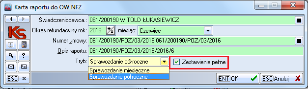 Funkcja zadziała jeśli wybierzemy umowę, rok i okres, za który chcemy dokonać importu danych.