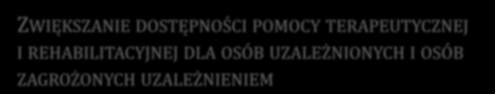 ZWIĘKSZANIE DOSTĘPNOŚCI POMOCY TERAPEUTYCZNEJ I REHABILITACYJNEJ DLA OSÓB UZALEŻNIONYCH I OSÓB ZAGROŻONYCH UZALEŻNIENIEM Lp. Działania Realizatorzy Termin 1.