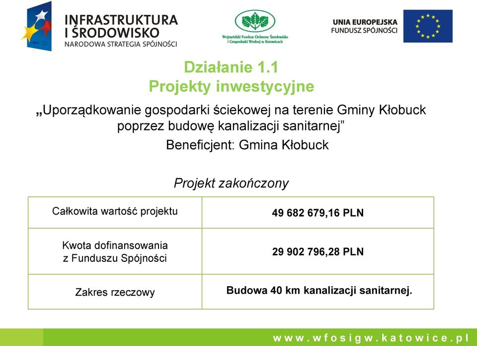 Całkowita wartość projektu 49 682 679,16 PLN Kwota dofinansowania z