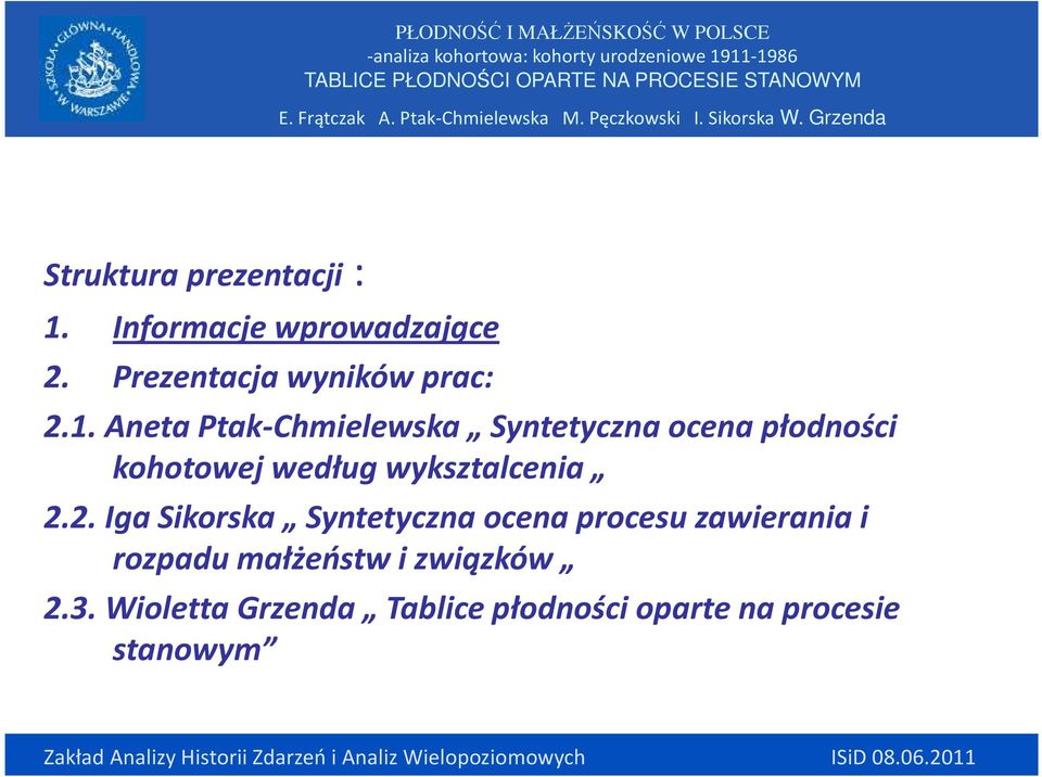 Aneta Ptak-Chmielewska Syntetyczna ocena płodności kohotowej według