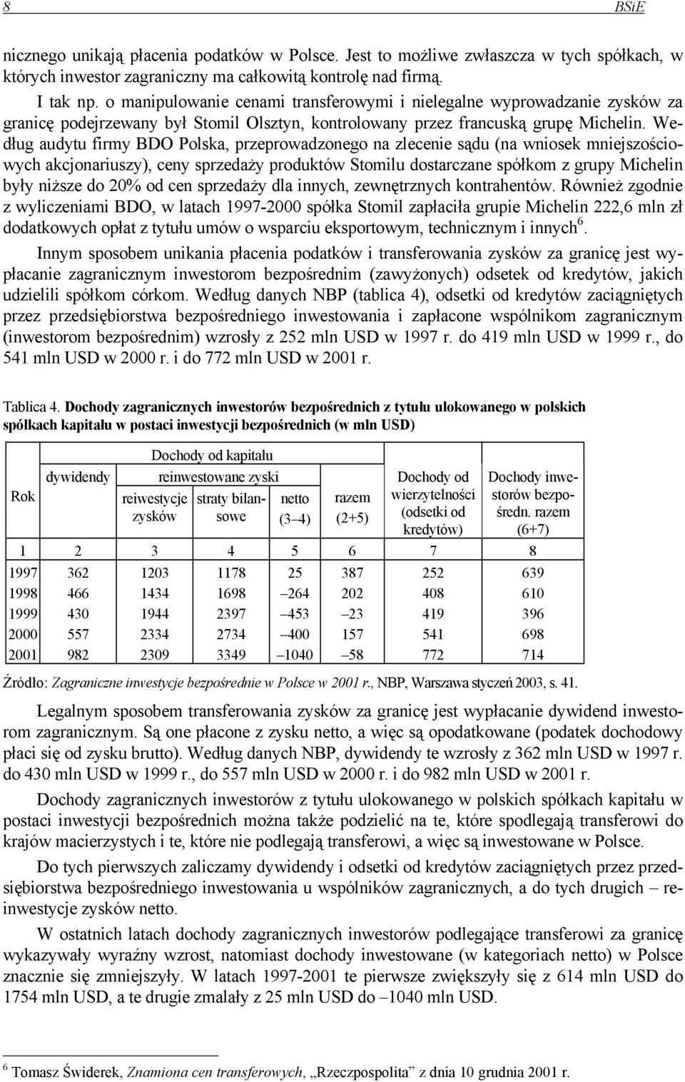 Według audytu firmy BDO Polska, przeprowadzonego na zlecenie sądu (na wniosek mniejszościowych akcjonariuszy), ceny sprzedaży produktów Stomilu dostarczane spółkom z grupy Michelin były niższe do 20%