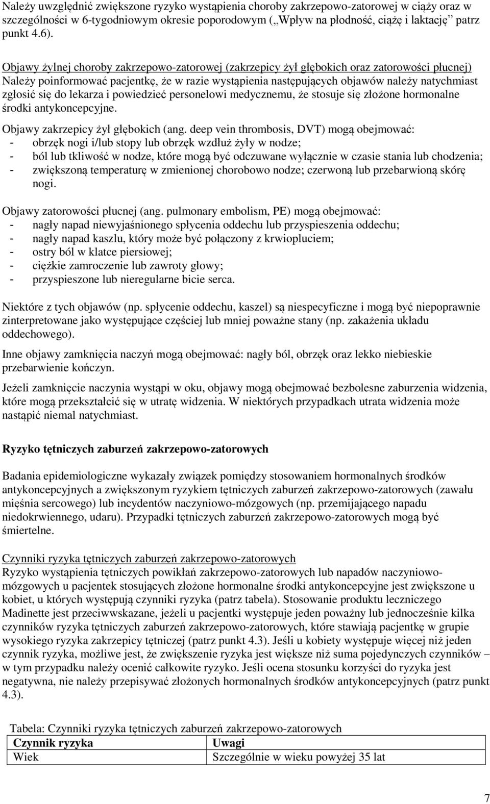 się do lekarza i powiedzieć personelowi medycznemu, że stosuje się złożone hormonalne środki antykoncepcyjne. Objawy zakrzepicy żył głębokich (ang.