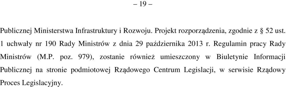 1 uchwały nr 190 Rady Ministrów z dnia 29 października 2013 r.