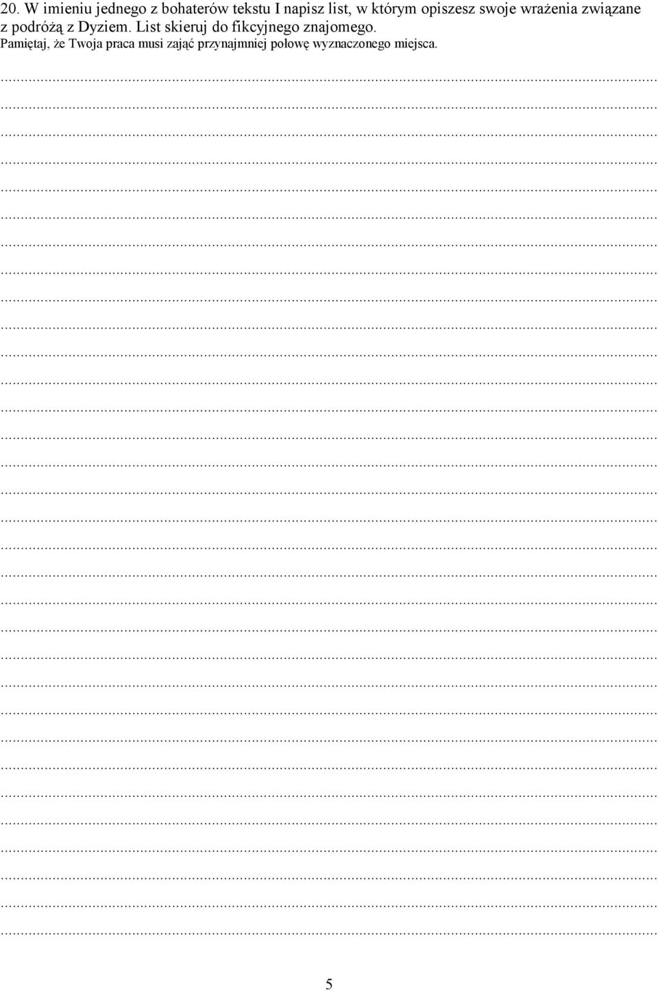 List skieruj do fikcyjnego znajomego.