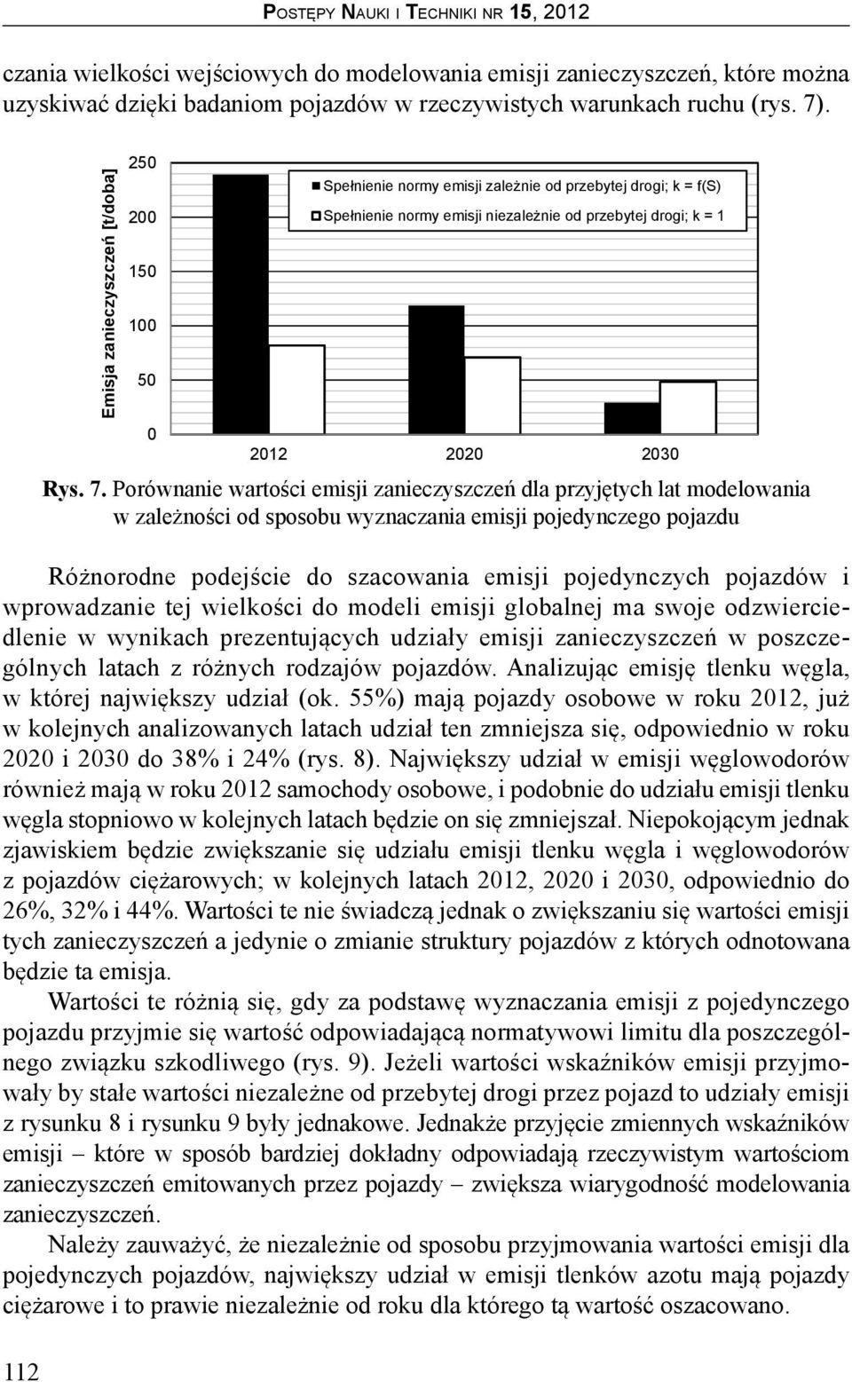 Porównanie wartości emisji zanieczyszczeń dla przyjętych lat modelowania w zależności od sposobu wyznaczania emisji pojedynczego pojazdu Różnorodne podejście do szacowania emisji pojedynczych