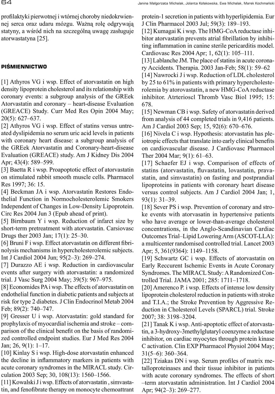 Effect of atorvastatin on high density lipoprotein cholesterol and its relationship with coronary events: a subgroup analysis of the GREek Atorvastatin and coronary heart-disease Evaluation (GREACE)