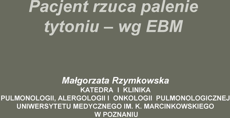 ALERGOLOGII I ONKOLOGII PULMONOLOGICZNEJ