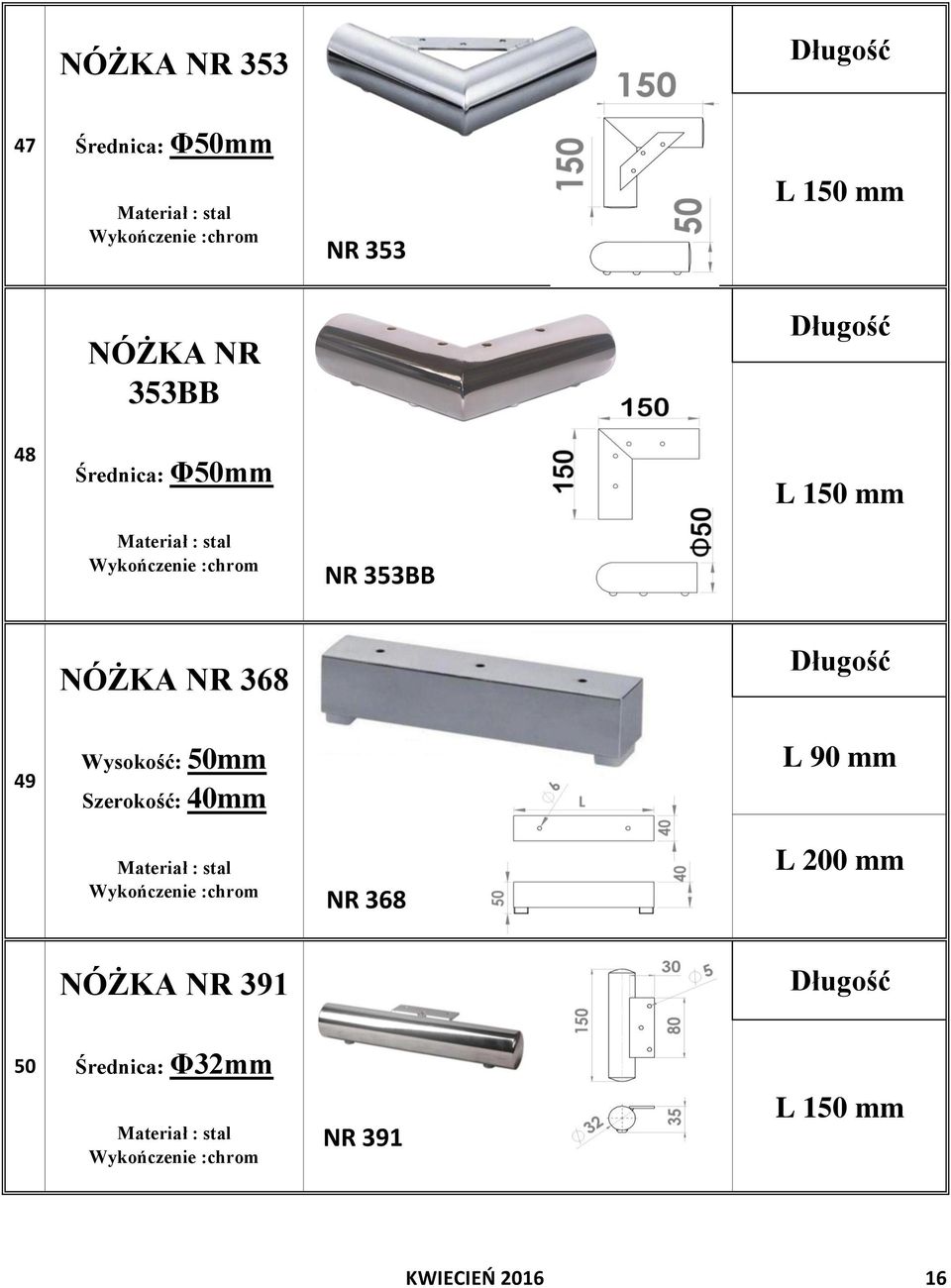 40mm NR 368 L 90 mm L 200 mm 391 50