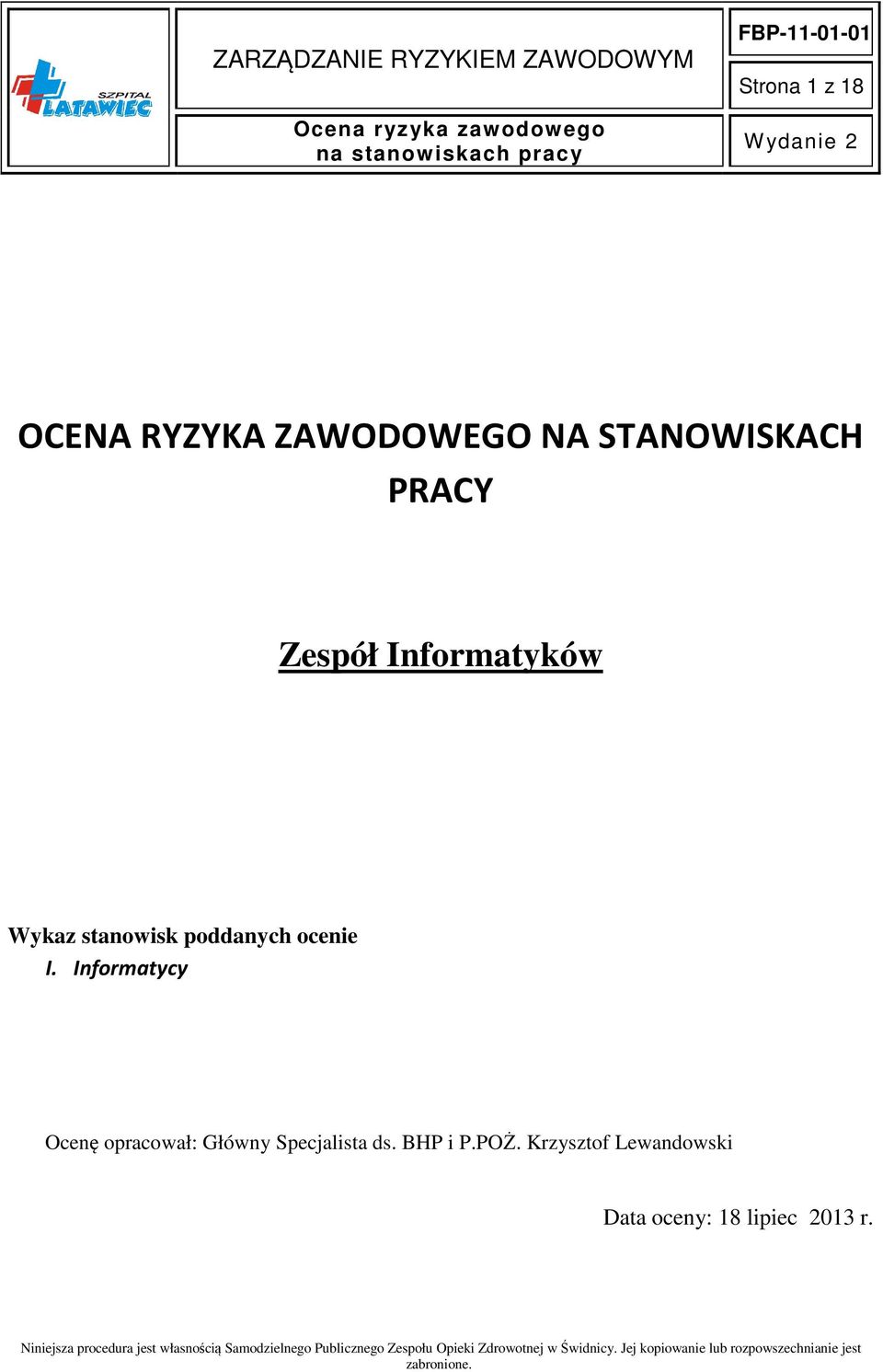 ocenie I.