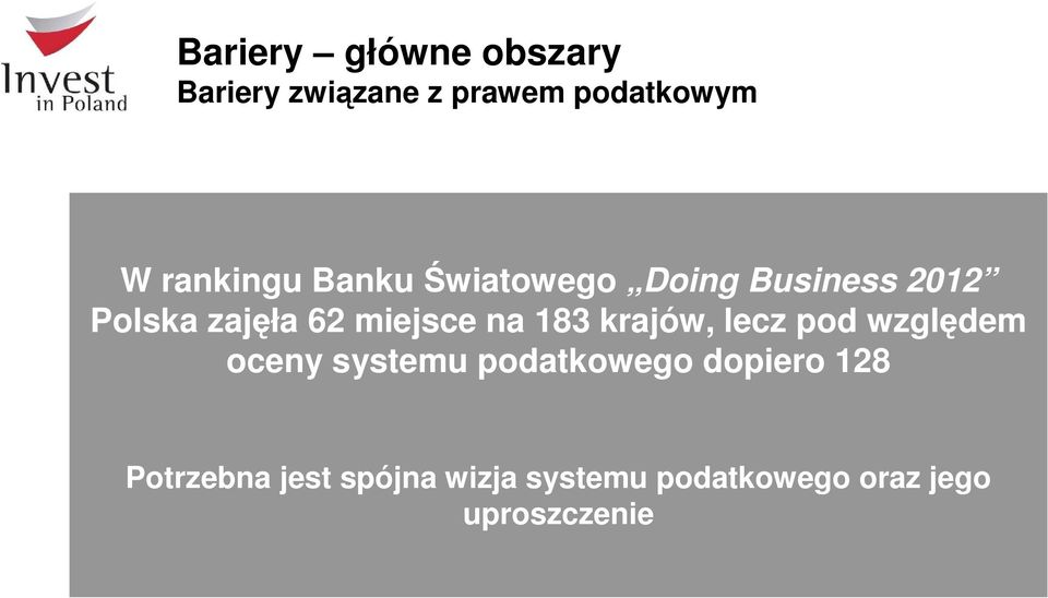 krajów, lecz pod względem oceny systemu podatkowego dopiero