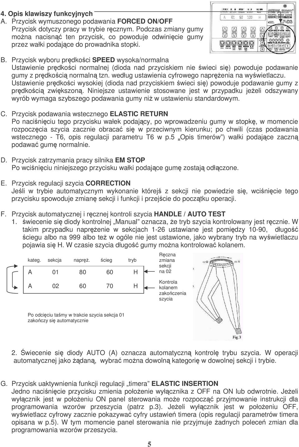 ustawienia cyfrowego naprenia na wywietlaczu Ustawienie prdkoci wysokiej (dioda nad przyciskiem wieci si) powoduje podawanie gumy z prdkoci zwikszon Niniejsze ustawienie stosowane jest w przypadku