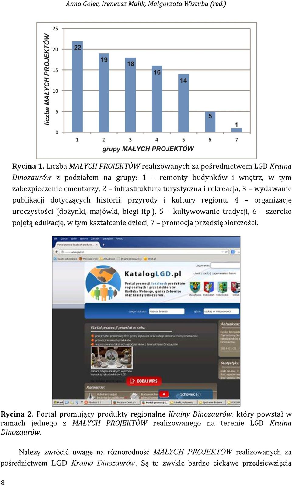 rekreacja, 3 wydawanie publikacji dotyczących historii, przyrody i kultury regionu, 4 organizację uroczystości (dożynki, majówki, biegi itp.