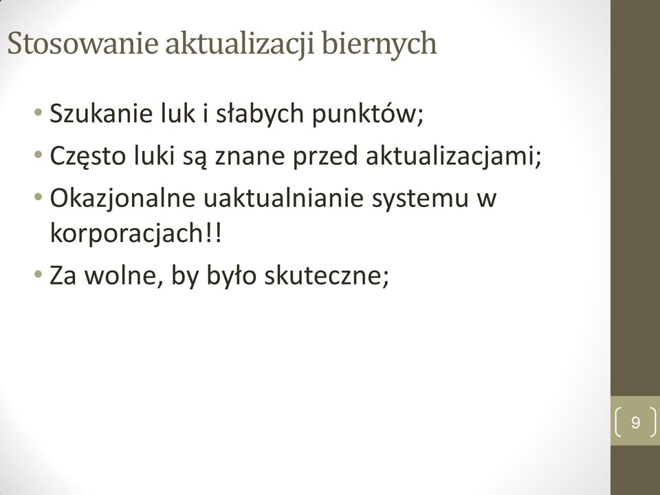 aktualizacjami; Okazjonalne uaktualnianie