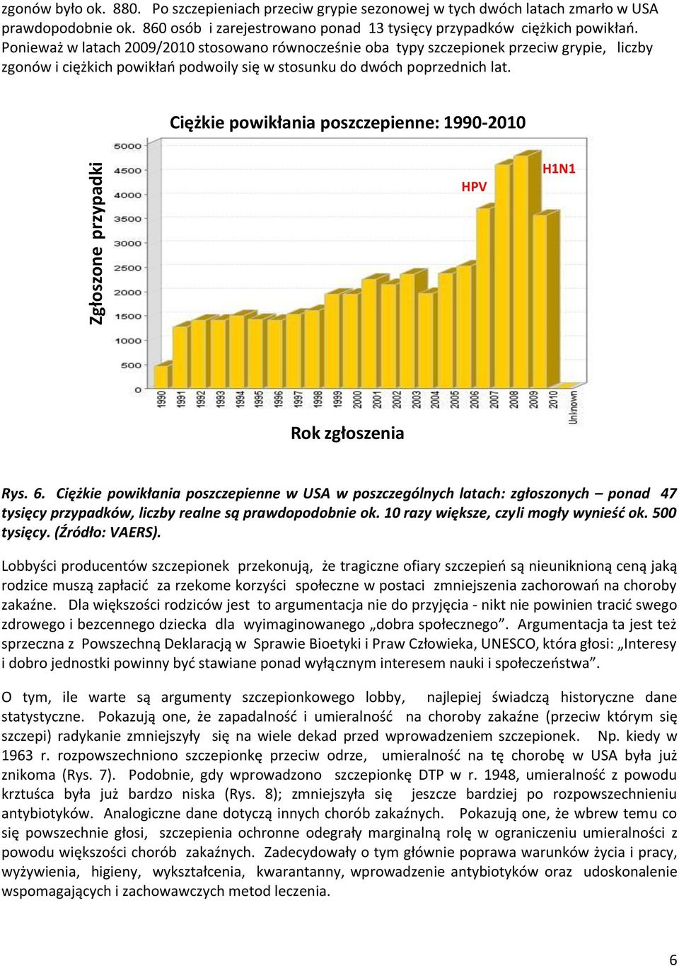 Ponieważ w latach 2009/2010 stosowano równocześnie oba typy szczepionek przeciw grypie, liczby zgonów i ciężkich powikłao podwoily się w stosunku do dwóch poprzednich lat.