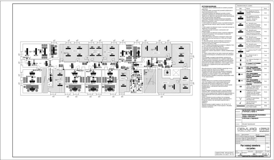 kablowa. 4. Wszystkie przewody instalacji wewnętrznych prowadzić podtynkowo. Przewody w korytarzu prowadzić podtynkowo w 5.