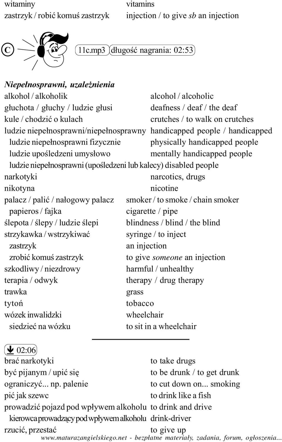 walk on crutches ludzie niepe³nosprawni/niepe³nosprawny handicapped people / handicapped ludzie niepe³nosprawni fizycznie physically handicapped people ludzie upoœledzeni umys³owo mentally